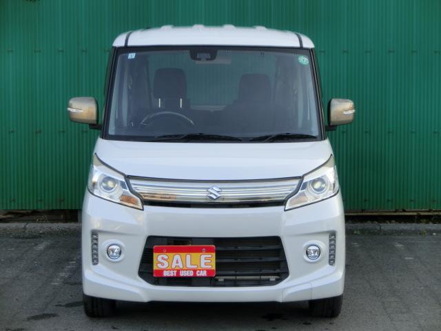 スペーシアカスタム Jスタイル 両側電動スライドドア ナビ TV バックカメラ 衝突軽減 スマートキー HID 純正AW ETC サンシェード シートヒーター(5枚目)