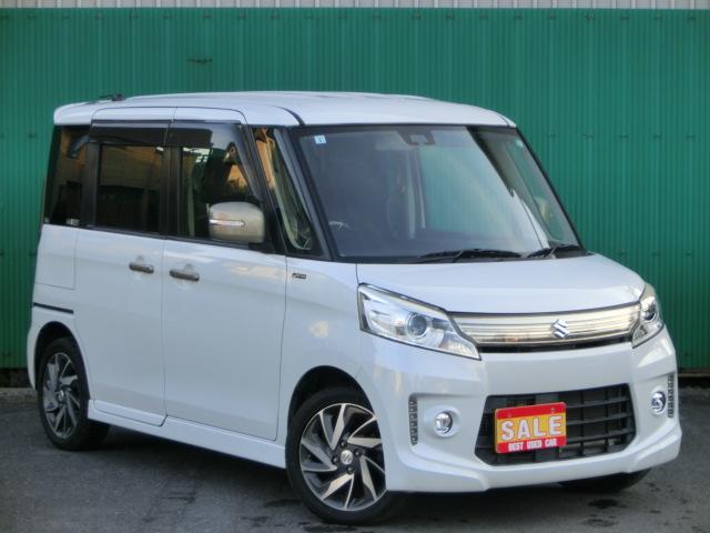 スペーシアカスタム Jスタイル 両側電動スライドドア ナビ TV バックカメラ 衝突軽減 スマートキー HID 純正AW ETC サンシェード シートヒーター(6枚目)