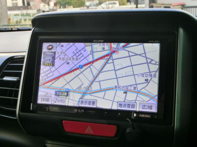 N-BOXカスタム G・ターボパッケージ 両側電動スライドドア スマートキー イクリプスナビ テレビ Bluetoothオーディオ ミュージックサーバー DVD バックカメラ 純正AW(8枚目)