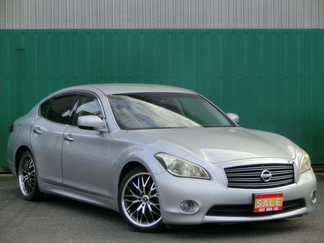 フーガ 250GT タイプP 革 シートエアコン 全席パワーシート オットマン スマートキー 純正マルチ テレビ DVD Bluetoothオーディオ バックカメラ サイドカメラ ETC 社外19インチAW(6枚目)