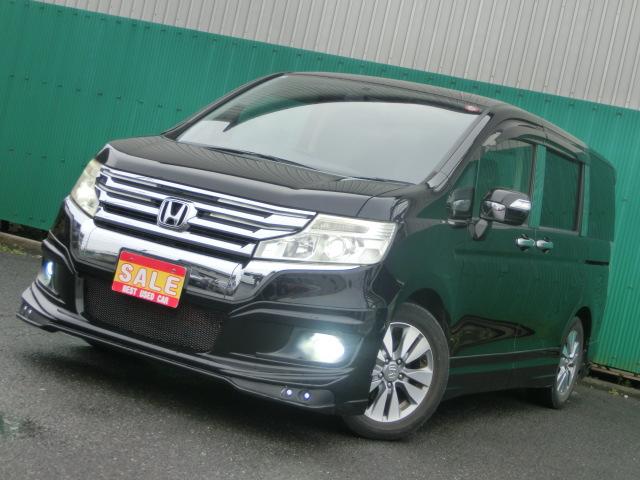 ステップワゴンスパーダ パワーエディション　後期　両側電動スライドドア　純正ナビ　テレビ　ＤＶＤ　Ｂｌｕｅｔｏｏｔｈオーディオ　バックカメラ　ＨＩＤ　ＥＴＣ　無限エアロ　無限リアスポイラー　キーレス（7枚目）