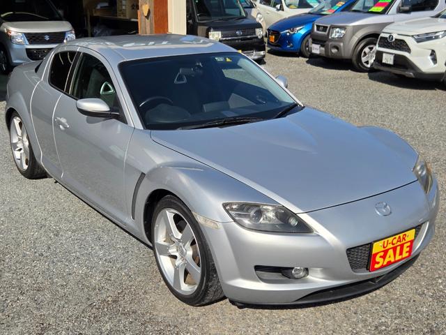 RX-8 タイプS 車検・整備付き 6MT 新品タイヤ付き 純正DVDナビ 純正18AW BOSEサウンドシステム 社外2本出しマフラーRmagic HID Fフォグ キーレス ETC CD再生 ステアリングスイッチ(4枚目)