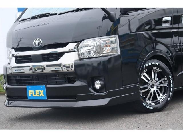 スーパーGL ダークプライムIIワイド ロングボディ 新車/FLEXカスタム フルセグナビ Delfino Lineフロントエアロ/オーバーフェンダー DELF02 17インチAW グッドイヤーナスカータイヤ 1.5インチローダウン(3枚目)