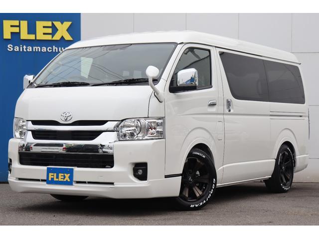 トヨタ ハイエースワゴン ｇｌ ロング 内装架装ｖｅｒ１ フルセグナビ サブモニター フリップダウンモニター ビルトインｅｔｃ２ ０ フロントエアロ 玄武１ ５インチダウンブロック アーバンワイルド１７インチ グッドイヤーナスカータイヤ 445 8万円 令和4年 22