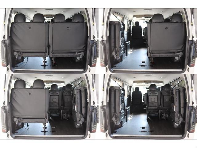 ハイエースワゴン ＧＬ　買取直販　床張り施工済み　ブラックエディション仕様　バンパーガード　ＦＬＥＸオーバーフェンダー　ＬＥＤテール　ＮＴ－１　１６インチＡＷ／ＴＯＹＯオープンカントリータイヤ　フルセグナビ／フリップダウン（4枚目）