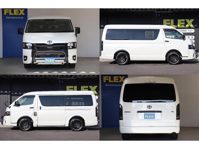 ハイエースワゴン ＧＬ　買取直販　床張り施工済み　ブラックエディション仕様　バンパーガード　ＦＬＥＸオーバーフェンダー　ＬＥＤテール　ＮＴ－１　１６インチＡＷ／ＴＯＹＯオープンカントリータイヤ　フルセグナビ／フリップダウン（5枚目）