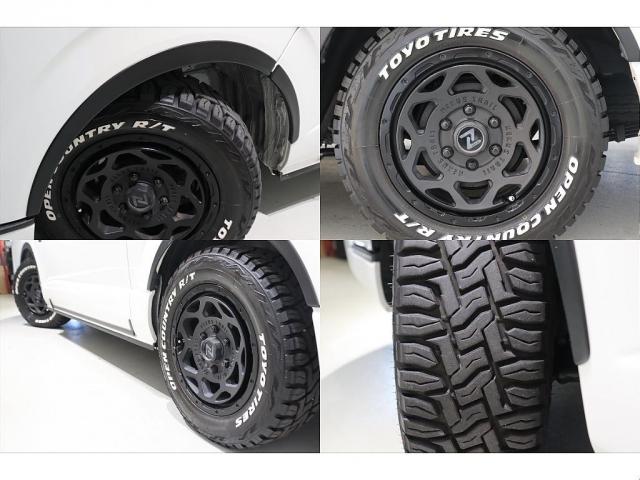 ハイエースワゴン ＧＬ　買取直販　床張り施工済み　ブラックエディション仕様　バンパーガード　ＦＬＥＸオーバーフェンダー　ＬＥＤテール　ＮＴ－１　１６インチＡＷ／ＴＯＹＯオープンカントリータイヤ　フルセグナビ／フリップダウン（9枚目）