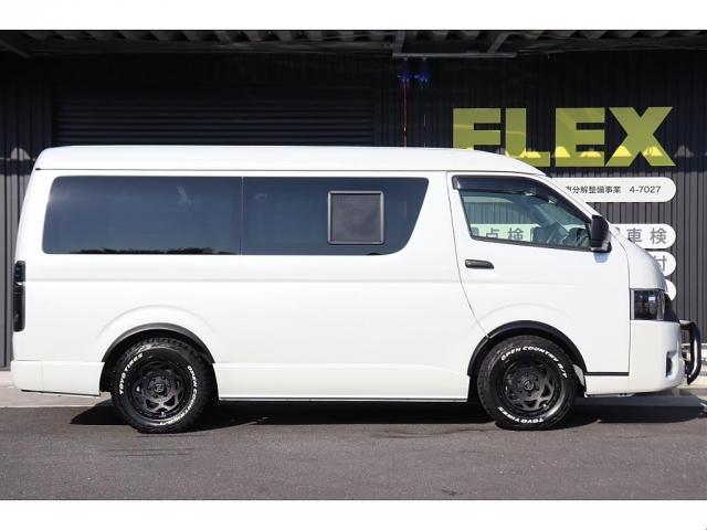 ハイエースワゴン ＧＬ　買取直販　床張り施工済み　ブラックエディション仕様　バンパーガード　ＦＬＥＸオーバーフェンダー　ＬＥＤテール　ＮＴ－１　１６インチＡＷ／ＴＯＹＯオープンカントリータイヤ　フルセグナビ／フリップダウン（19枚目）
