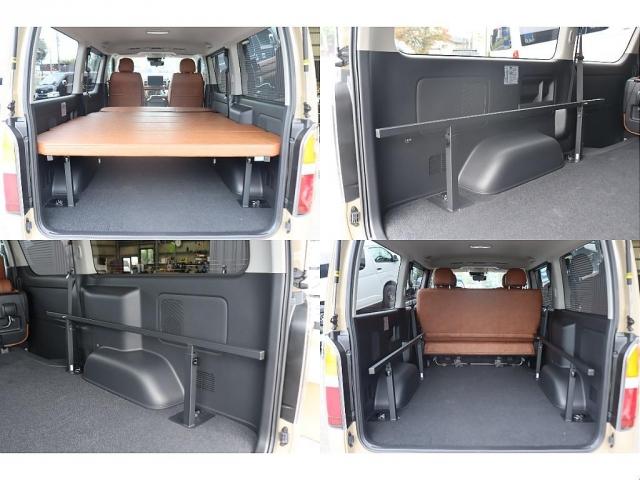 ハイエースバン ロングスーパーGL アースカラーパッケージ ベージュ ガソリン2WD 角目フェイス クラシックテール カリフォルニア16インチAW ナスカータイヤ アルパインナビ 茶木目インパネ ベッドキット シートカバー ETCPVM(15枚目)