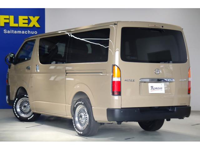 ハイエースバン ロングスーパーGL アースカラーパッケージ ベージュ ガソリン2WD 角目フェイス クラシックテール カリフォルニア16インチAW ナスカータイヤ アルパインナビ 茶木目インパネ ベッドキット シートカバー ETCPVM(79枚目)