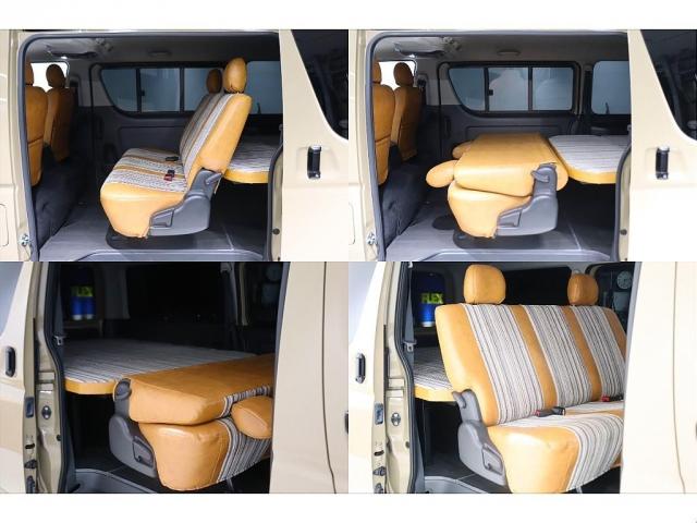 ハイエースバン ロングスーパーGL 4WD Renoca Coast Lines丸目フェイス 専用シートカバー/ベットキット フローリングパネル 木目コンビハンドル フルセグナビ/フリップダウンモニター JAOSオーバーフェンダー(7枚目)