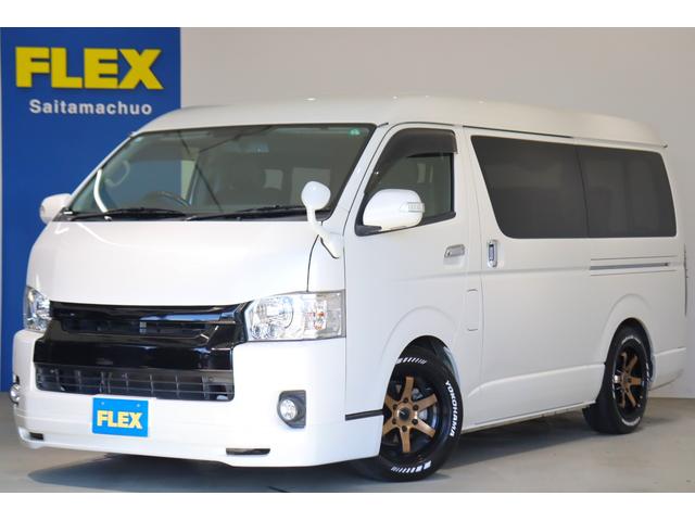 ハイエースワゴン GL 内装架装アレンジS ロングスライドシート搭載 フルフラット/対面対座OK アルパイン8インチナビ/フリップダウンモニター パワースライドドア 2インチダウン バットフェイスボンネット 17インチAW(22枚目)