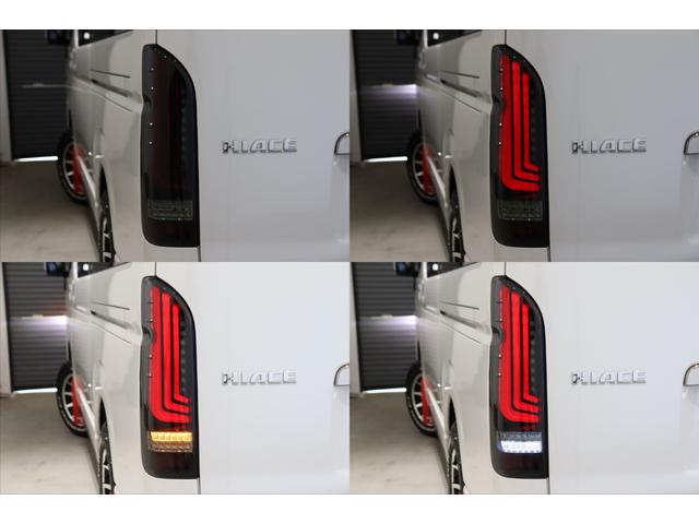 ハイエースバン フロア施工 デジタルインナーミラー パノラミックビューモニター パワースライドドア クリアランスソナー 7インチナビETC 16インチアルミホイル LEDテールランプ ルーフスピーカー ダウンライト(77枚目)