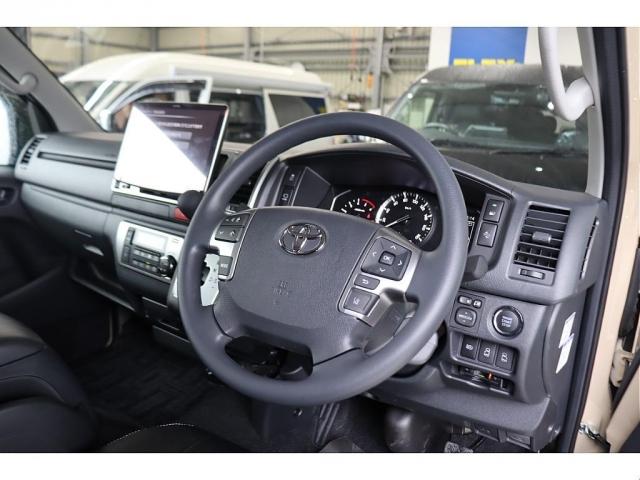 ハイエースバン ロングスーパーGL アースカラーパッケージ ブラックエディション仕様/オフロードパッケージ BIG-X11インチナビ 高さ調整式ベットキット フロントエアロ オーバーフェンダー LEDテール NT-1アルミ ダンロップ(10枚目)