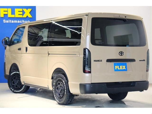 ハイエースバン ロングスーパーGL アースカラーパッケージ ブラックエディション仕様/オフロードパッケージ BIG-X11インチナビ 高さ調整式ベットキット フロントエアロ オーバーフェンダー LEDテール NT-1アルミ ダンロップ(16枚目)