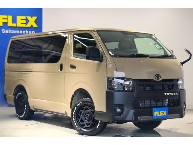 ハイエースバン ロングスーパーGL アースカラーパッケージ ブラックエディション仕様/オフロードパッケージ BIG-X11インチナビ 高さ調整式ベットキット フロントエアロ オーバーフェンダー LEDテール NT-1アルミ ダンロップ(23枚目)