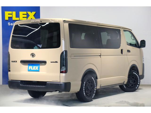 ハイエースバン ロングスーパーGL アースカラーパッケージ ブラックエディション仕様/オフロードパッケージ BIG-X11インチナビ 高さ調整式ベットキット フロントエアロ オーバーフェンダー LEDテール NT-1アルミ ダンロップ(24枚目)