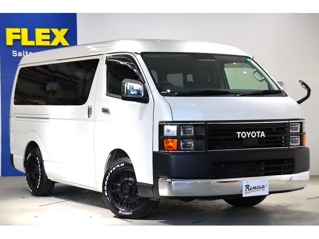ハイエースバン ロングワイドスーパーＧＬ　ワイドバン　ガソリン２ＷＤ　角目四灯　ＬＥＤ仕様　Ｆバンパーメッキラッピング　ＢＪメキシカン１６インチＡＷ　ナスカータイヤ　クラシックテール　ベッド　クラシックシートカバー　７インチナビ　ＥＴＣ（58枚目）