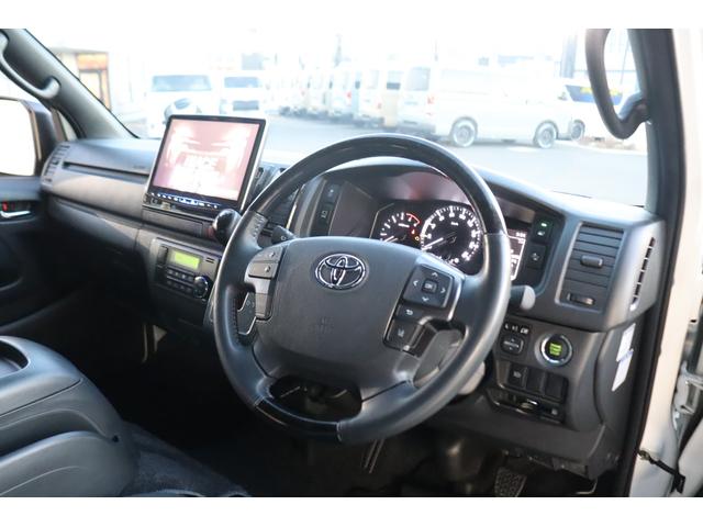 ハイエースバン スーパーGL ダークプライムII ダークプライムII ディーゼル2WD DELF04/17インチAW ナスカータイヤ アルティメットテール フロントエアロ オーバーフェンダー ローダウン アルパインナビ ETC PVM デジタルミラー(21枚目)