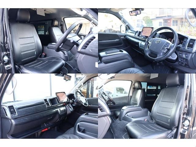 ハイエースワゴン ＧＬ　ロング　内装架装Ｖｅｒ１　床張り施工　ＢＩＧＸ１１インチナビ　１０インチ後席モニター　ルーフスピーカー　パノラミックビューモニター　デジタルインナーミラー　電動スライドドア　クリアランスソナー　ヒッチメンバー（9枚目）