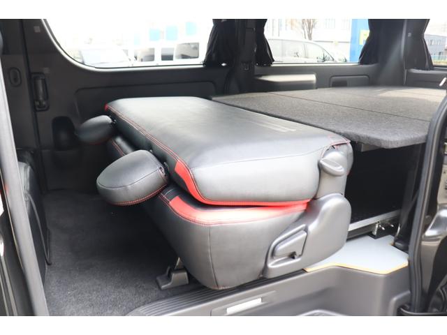 ハイエースバン スーパーＧＬ　ダークプライムＩＩ　ブラックエディション　ネオトレイステール　オーオウンカントリー　１６インチＡＷ　フロントエアロ　ライノラック　オーバーフェンダー　フルセグナビ　ルースピ　ベッド　シートカバー　スライドフロア　カーテン（46枚目）