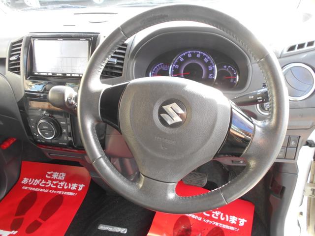 パレットSW TS ターボ 社外HDDナビ ワンセグTV DVD再生 新品ドラレコ 両側パワースライドドア スマートキー プッシュスタート ETC ウィンカーミラー 純正アルミ リアスポイラー 純正HID チェーンベルト(16枚目)