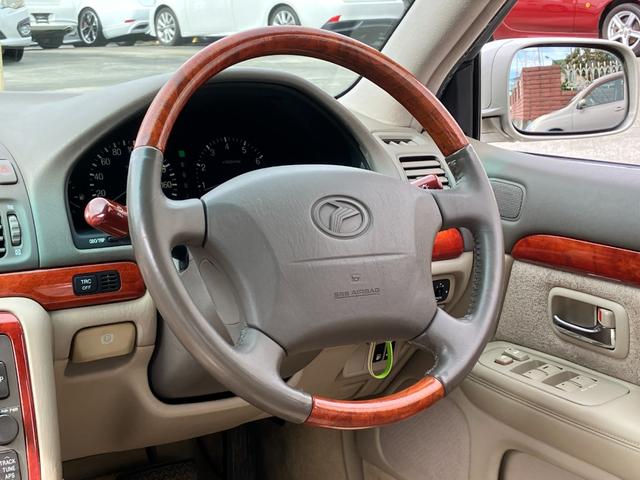 プログレ ＮＣ２５０　ウォールナットパッケージ　前期型　直６／１ＪＺ－ＧＥエンジン　本木パネル　ウッドコンビハンドル　キーレス　純正ＤＶＤナビ　ハーフシートカバー　純正アナログクロック　パワーシート　左右独立Ａ／Ｃ　電動ステアチルト　純正１５アルミ（17枚目）