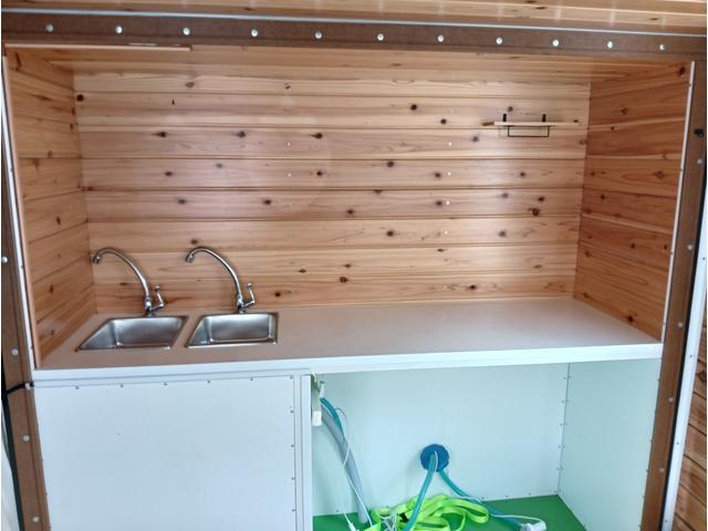 ハイゼットトラック 　両サイドが引き出せるワイドボディ　広々した作業スペース　発電機ＢＯＸ　冷凍冷蔵コールドテーブル　発電機　換気扇　ＬＥＤ照明　コンセント　シンクセット　給排水タンク　ドライブレコーダー　バックカメラ（31枚目）