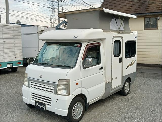 キャリイトラック 　ＡＺ－ＭＡＸ製　Ｋ－ａｉ　軽８ナンバーキャンピング車登録　４ＷＤ　ポップアップルーフ　ベット　シンク　給排水タンク　ルームランプ　テーブル　サブバッテリー　走行充電　外部電源　ポータブルナビ　ＥＴＣ（3枚目）