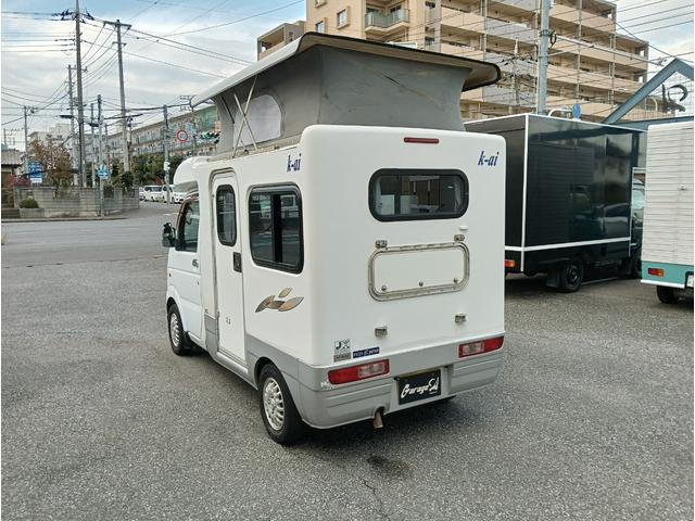 キャリイトラック 　ＡＺ－ＭＡＸ製　Ｋ－ａｉ　軽８ナンバーキャンピング車登録　４ＷＤ　ポップアップルーフ　ベット　シンク　給排水タンク　ルームランプ　テーブル　サブバッテリー　走行充電　外部電源　ポータブルナビ　ＥＴＣ（7枚目）