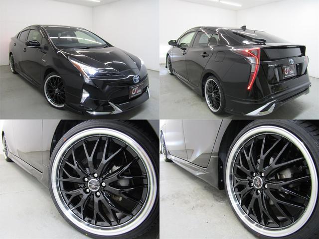 プリウス Ｓツーリングセレクション　黒革シート　セーフティセンスＰＫＧ　新品フルエアロ　新品１９インチＡＷ　新品タイヤ　ナビＢカメラ　ブルートゥース　シートヒーター　レーダークルーズＣ　プリクラッシュセーフティ　レーンキープアシスト（2枚目）