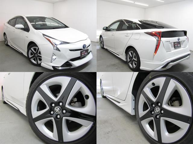 プリウス Aツーリングセレクション 白革シート フルエアロ 17インチAW 9インチナビBカメラ ドライブサポートイルミネーション ドラレコ ブラインドスポットモニター ヘッドアップディスプレイ クリアソナー セーフティセンスPKG(2枚目)