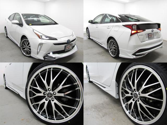 プリウス SセーフティプラスII 後期型 リヤトラフィックアラート ブラインドスポットモニター ロードサインアシスト 新品フルエアロ 新品19インチAW 新品タイヤ ナビBカメラ ブルートゥース ドラレコ AC電源 セーフティセンスP(2枚目)