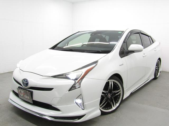 プリウス Ｓ　セーフティセンスＰＫＧ　フルエアロ　車高調　１８インチＡＷ　黒本革調シート　ナビＢカメラ　ブルートゥース　ドラレコ　レーダークルーズＣ　プリクラッシュセーフティシステム　レーンキープアシスト（44枚目）