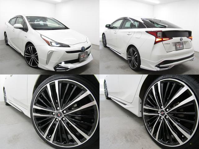 プリウス Ｓ　後期型　新品フルエアロ　新品１９インチＡＷ　新品タイヤ　ナビＢカメラ　ドラレコ　パーキングサポートブレーキ　セーフティセンスＰＫＧ　レーダークルーズＣ　プリクラッシュセーフティ　レーンキープアシスト（2枚目）