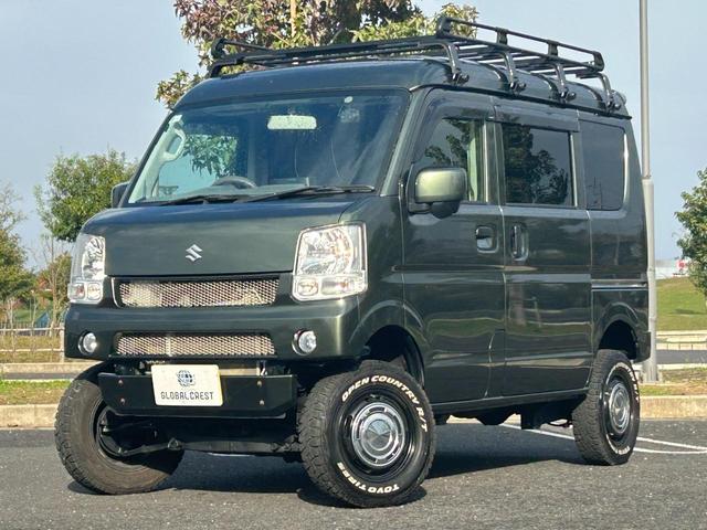 エブリイ ジョインターボ　修復歴無　５速Ｍ／Ｔ　社外リフトアップ　Ｐｌｕｓｌｉｎｅ前後バンパ　ＤＥＡＮ１６ＡＷ　ＳＵＮＡＵＴＯヒッチメンバ－　ル－フラック　ベットキット　黒革調シ－トカバ－　社外１０型ナビ・ＴＶ・ＢＴ・Ｂカメラ（12枚目）