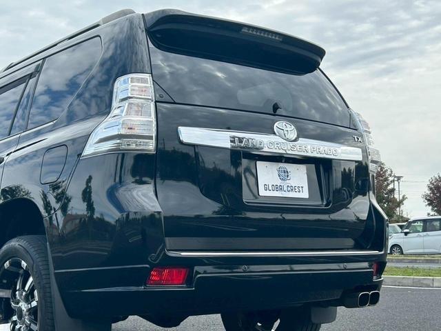 ランドクルーザープラド ＴＸ　Ｌパッケージ　修復無　モデリスタ前後ハーフエアロ・マフラー　サンルーフ　ＣＲＩＭＳＯＮ２０ＡＷ　純正サイドステップ・リアスポイラー　ルーフレール　黒革暖房パワーシート　電動３列シート　木目調パネル　コーナーセンサー（45枚目）
