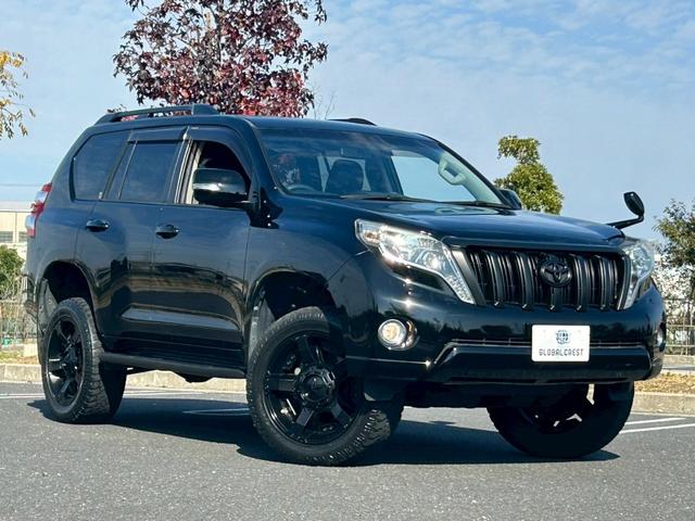 ランドクルーザープラド TX 新車保証書・記録簿 修復無 ONESAS2インチリフトアップ KMC20inchAW サイドステップ ルーフレール リアスポイラー マルチテレインセレクト 黒レザーシートカバー ETC スマートキー(11枚目)