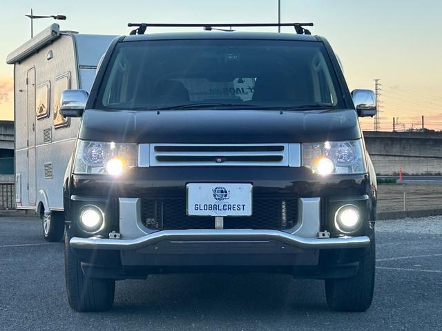 デリカD:5 修復無 JAOSスキッドバー・グリル 両側パワスラ 電動リアゲート 社外ナビ・Bカメラ Rockford 牽引免許不要トリガノキャンピングカー サイドオーニング ガスコンロ トイレ AC100V冷蔵庫(7枚目)