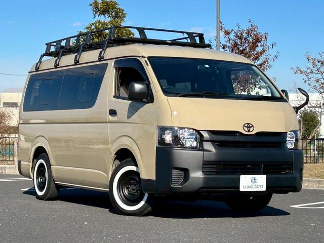 ハイエースワゴン DX 修復無 4WD 10人乗 ベージュ全塗装 GI★GEARルーフカーゴ ホワイトリボンタイヤ インナ-ブラックLEDヘッドライト 純正スライド小窓 純正ナビ・BT・Bカメラ ETC ドアバイザ キーレス(11枚目)