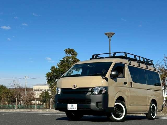 ハイエースワゴン DX 修復無 4WD 10人乗 ベージュ全塗装 GI★GEARルーフカーゴ ホワイトリボンタイヤ インナ-ブラックLEDヘッドライト 純正スライド小窓 純正ナビ・BT・Bカメラ ETC ドアバイザ キーレス(49枚目)