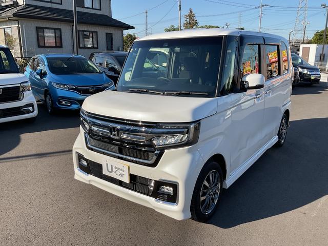 Ｎ－ＢＯＸカスタム Ｌ　ナビ　前後ドラレコ　Ｂカメラ　ＬＥＤヘッド　サイド＆カーテンエアバック　クルコン　シートヒーター　衝突安全ボディ　車線逸脱警報装置　スマートキー　オートハイビーム　障害物センサー　片側電動スライドドア（2枚目）