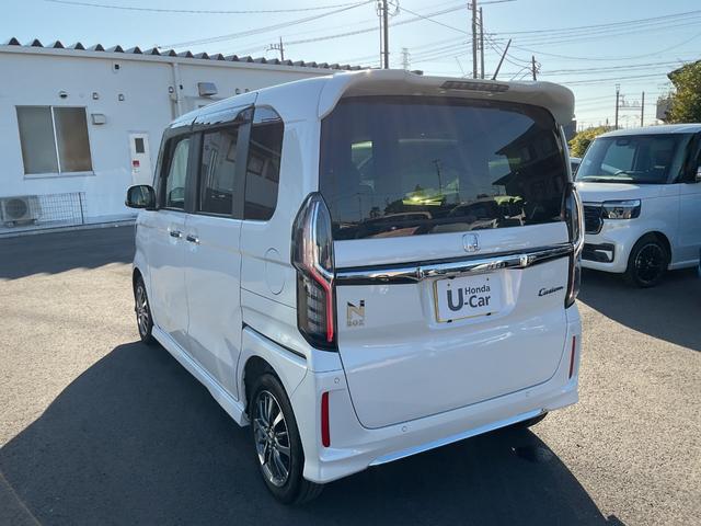 Ｎ－ＢＯＸカスタム Ｌ　ナビ　前後ドラレコ　Ｂカメラ　ＬＥＤヘッド　サイド＆カーテンエアバック　クルコン　シートヒーター　衝突安全ボディ　車線逸脱警報装置　スマートキー　オートハイビーム　障害物センサー　片側電動スライドドア（4枚目）