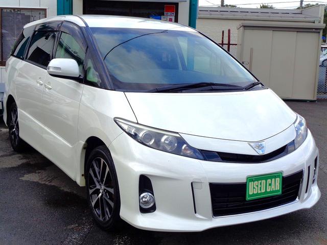 エスティマ アエラス　後期型　４ＷＤ　両側Ｐスラ　純正ＳＤナビ地デジＢモニ　純正後席モニター　７人乗　禁煙車　クルコン　ＨＩＤ　ビルトインＥＴＣ　純正１８インチＡＷ　ＭＴモード付ＡＴ　スマートキ―　プッシュスターター（2枚目）