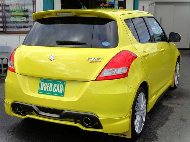 スイフトスポーツ ベースグレード ディスチャージヘッドランプ装着車グレード 純正フルエアロ 純正マフラーカッター 純マッドガード 外ディスプレイオーディオ 禁煙車 HID ETC クルコン 外アイラインエアロ 純フューエルリッドカバー(3枚目)