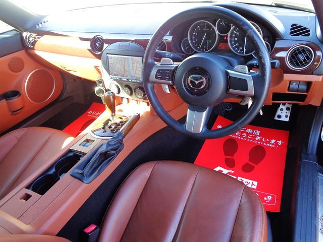 ロードスター ＶＳ　１オーナー車　純正エアロ　ＦＲ駆動　茶幌　茶革シート　ビルシュタイン車高調　リアスポ　シートヒーター　キーレス　ドラレコ　ＨＩＤ　ＥＴＣ　ＭＴモード付ＡＴ　パドルシフト　外ＨＤＤナビＤＶＤ再生　記録簿（6枚目）