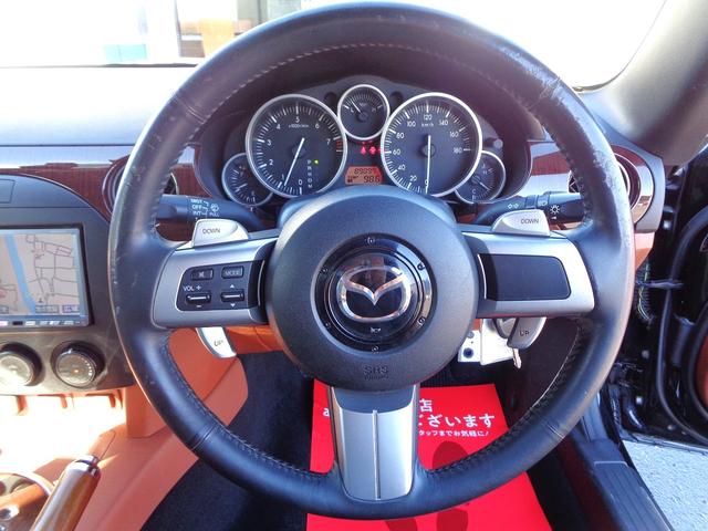 ロードスター ＶＳ　１オーナー車　純正エアロ　ＦＲ駆動　茶幌　茶革シート　ビルシュタイン車高調　リアスポ　シートヒーター　キーレス　ドラレコ　ＨＩＤ　ＥＴＣ　ＭＴモード付ＡＴ　パドルシフト　外ＨＤＤナビＤＶＤ再生　記録簿（10枚目）