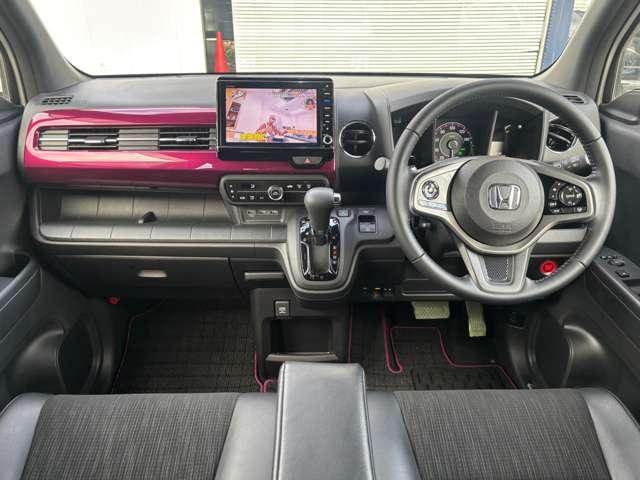 Ｎ－ＷＧＮカスタム Ｌ・ターボホンダセンシング　大型ナビＴＶ・バックカメラ・無限エアロ・シートヒーター・レーダークルーズコントロール・車線逸脱警報・コーナーセンサー・ドライブレコーダー・ＥＴＣ・ＬＥＤヘッドライト＆フォグライト・社外１６インチＡＷ（2枚目）