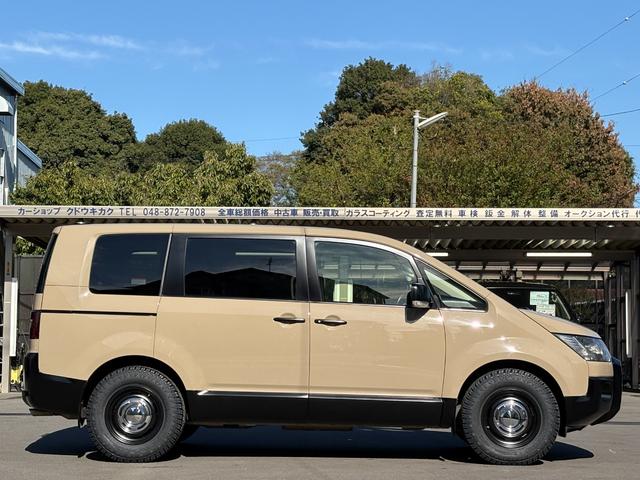 デリカＤ：５ Ｇ　パワーパッケージ　ベージュ全塗装カスタム／新品ＤＥＡＮアルミ／新品ジオランダーＸＡ－Ｔタイヤ／フロントプロテクター／両側電動ドア／ＥＴＣ／バックカメラ／クルコン／ステリモ／パドル／ナビ／フルセグＴＶ／ＢＴ（5枚目）