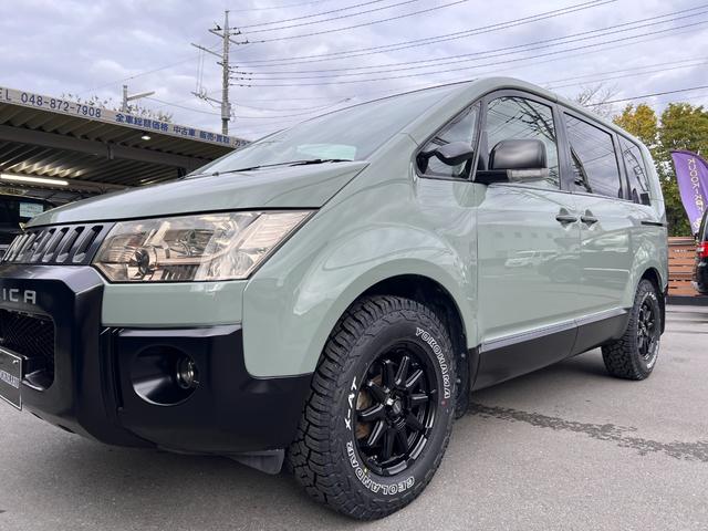 デリカＤ：５ Ｇ　パワーパッケージ　アーバンカーキ全塗装カスタム／新品Ｃ１０Ｓアルミ／新品ジオランダーＸ－ＡＴ／フロントプロテクタ／フォグランプ／両側電動ドア／ＥＴＣ／ナビ／フルセグ／Ｂカメラ／保証１年付／点検記録簿付／新品バッテリー付（8枚目）